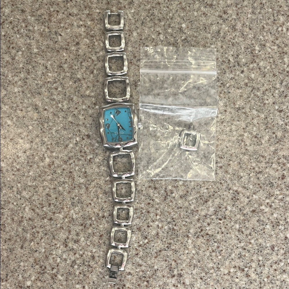 Silpada Silver Watch with Turquoise Dial